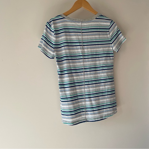 Talbots Tee Striped Blue and Green - Picture 3 of 3